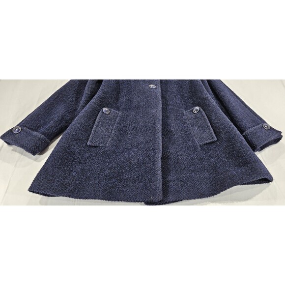 Vtg Katherine Kelly Womens Alpaca Wool Coat Peru Designer Quiet Luxury Blue Sz 8 - Picture 6 of 11